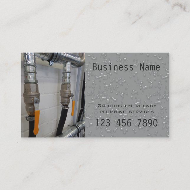 24 hour emergency plumber - silver card (Front)