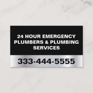 24 HOUR EMERGENCY PLUMBERS & PLUMBING SERVICES BUSINESS CARD