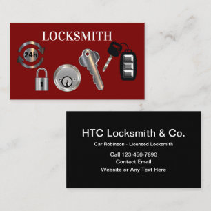 24 Hour Locksmith Business Cards