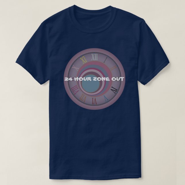 24 Hour Zone Out Time Clock Circles Numerals Artsy T-Shirt (Design Front)