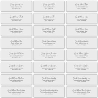 24 Individual Wedding Guest Address Labels