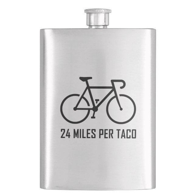 24 Miles Per Taco Hip Flask (Front)