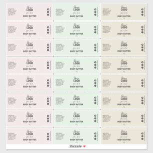 24 Natural Organic Themed Body Butter Labels