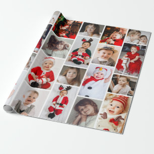 24-Photo Collage Christmas Holiday Wrapping Paper