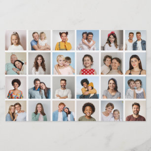 24 Photo Collage Editable Colour Card/Flyer
