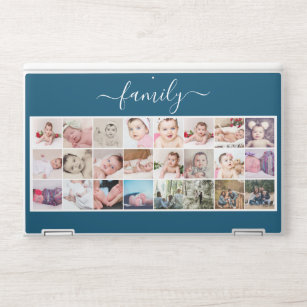 24 Photo Collage Family Personalised Custom HP Laptop Skin