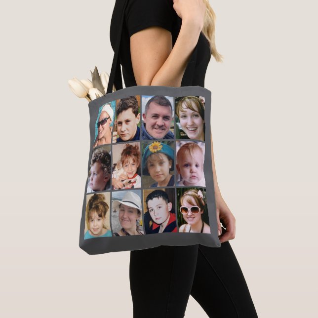 24 photo collage grey tote bag (Close Up)