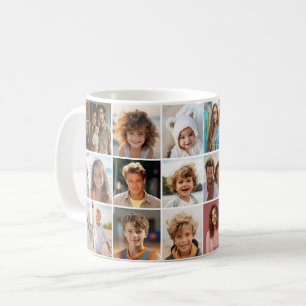 24 Photo Collage - Minimal Grid White Coffee Mug