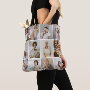 24 Photo collage template personalised Tote Bag