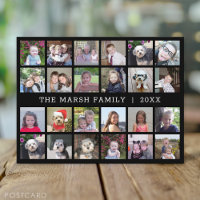 24 Photo Collage with Family Name Date - black