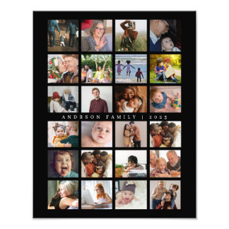 24 Photo Template Collage with Custom Text Poster