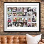24 Photo Template Collage with Custom Text Poster<br><div class="desc">A template with 24 photos. For best results, use square cropped photos. To change the background colour, click on the customise option and choose a new background colour.</div>