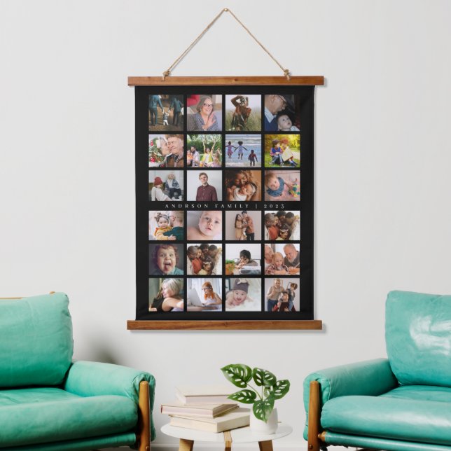24 Photos Family Name  Hanging Tapestry (Living Room)