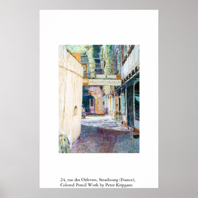 24, rue des Orfevres, Strasbourg (France) Poster (Front)