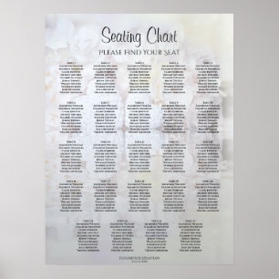 24 Table White Reflections Wedding Seating Chart