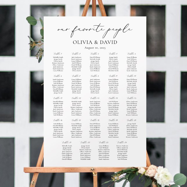 24 Tables Simple Our Favourite People Seating Char Poster (Creator Uploaded)