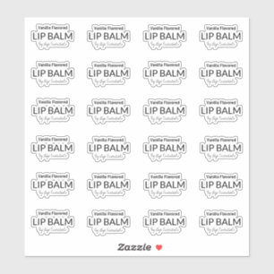 24 Transparent Die Cut Lip Balm 1.8 Inch Labels