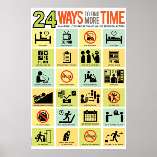 24 Ways to Find More Time Poster