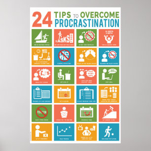 24 WAYS TO OVERCOME PROCRASTINATION POSTER
