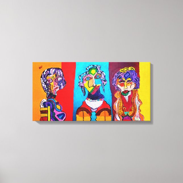 24" X 12" STRETCHED CANVAS ABSTRACT LADIES PRINT (Front)