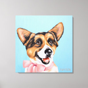 24 x 24 Punkin the Corgi Canvas Print