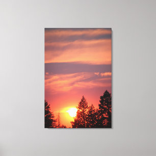 24" x 36" 2 Panel Canvas Pink Sunset in Montana Print