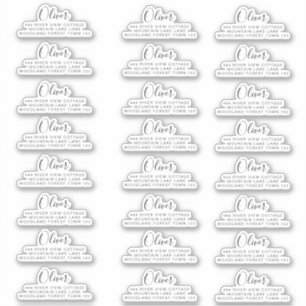 24 x Return Address Classic Signature Black White