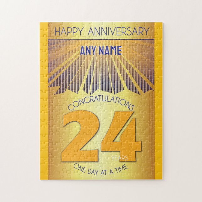 24 Year | AA 12 Step Anniversary Personalised Jigsaw Puzzle (Vertical)