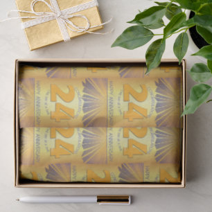 24 Year Golden Ray 12 Step Anniversary Tissue Paper