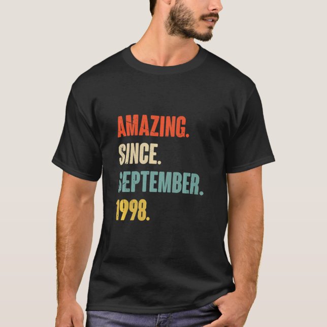 24 Year Old 24th Birthday  Amazing Since September T-Shirt (Front)