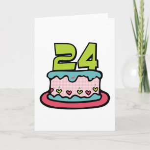 24 Year Old Birthday Cake Card