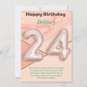 24 year old girls Happy Birthday card