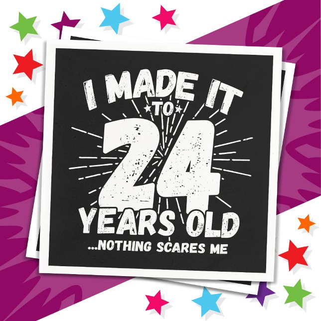 24 Year Old Sarcastic Meme Funny 24th Birthday Napkin (Creator Uploaded)