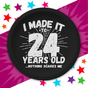 24 Year Old Sarcastic Meme Funny 24th Birthday Paper Plate