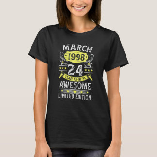 24 Year Old Vintage Awesome Since March 1998 24th  T-Shirt