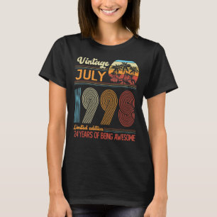 24 Year Old Vintage July 1998 24th Bday T-Shirt