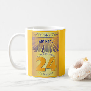 24 Year Sober Anniversary Golden Ray 12 Step Coffee Mug
