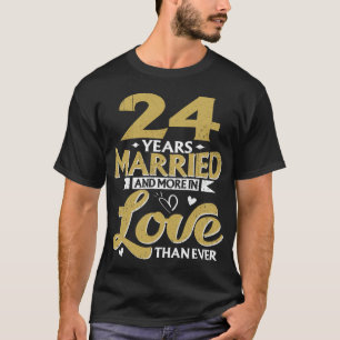 24 Years Married 24th Anniversary Gift T-Shirt