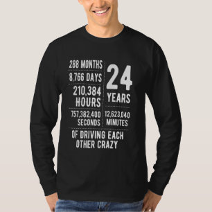 24 Years Married Funny 24th Wedding Anniversary T-Shirt