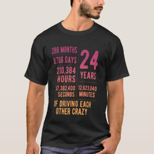 24 Years Married Funny 24th Wedding Anniversary T-Shirt