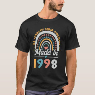 24 Years Old 24th Birthday Born In 1998 Women Gi T-Shirt