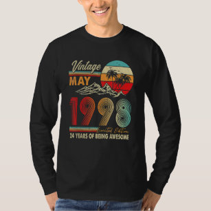 24 Years Old 24th Birthday Decoration May 1998 T-Shirt