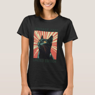 24 Years Old Gift Vintage 2001 Cat Lover 24th Birt T-Shirt