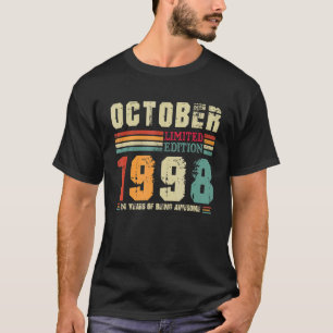 24 Years Old Retro Birthday Awesome Since October  T-Shirt
