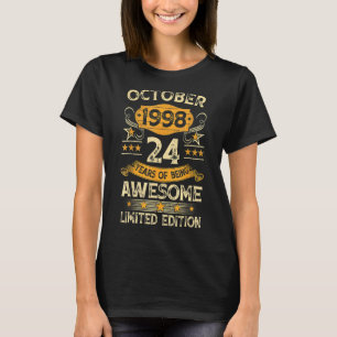 24 Years Old Vintage October 1998 24th Birthday R T-Shirt