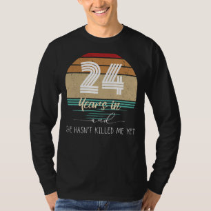 24 Years & Smiling: Hilarious Anniversary Tee - St