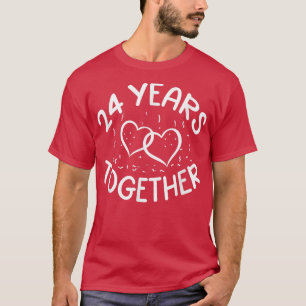 24 Years Together 24th Love Anniversary Happy Husb T-Shirt