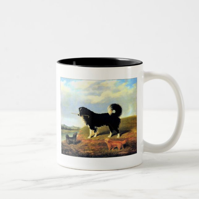 24b  Spaniel and 2 Norfolk Terriers Two-Tone Coffee Mug (Right)