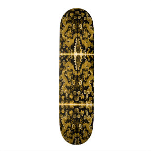 24K Gold Dragon Inlay Element Custom Pro Board Skateboard