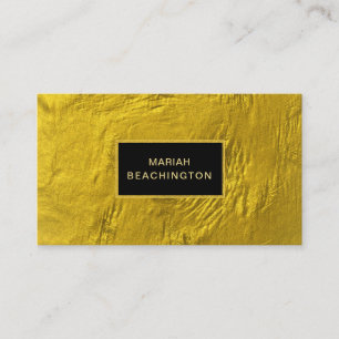 *~* 24k Gold Foil and Gold Glitter Black Frame Business Card